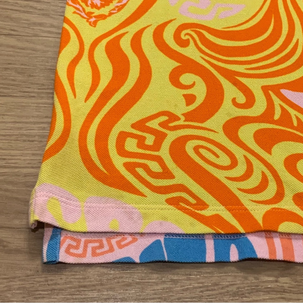 Versace Medusa Music and Greca Print Polo Men Multicolor Size L Made Italy - Picture 7 of 16